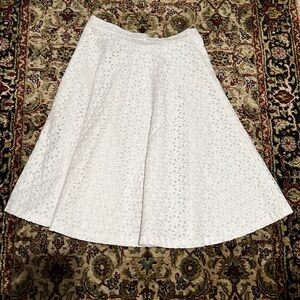 Ann Taylor Petite White Eyelet Lace Skirt Size 0P